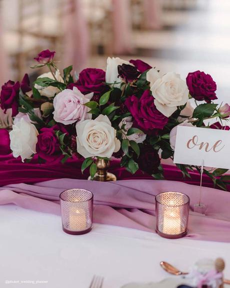 new wedding trends marsala gold candles phuket wedding planner