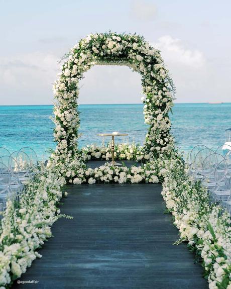 new wedding trends red venue aisle arch agoodaffair