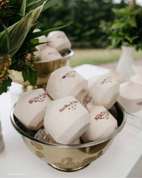 new wedding trends personalized coconuts thesmallthingsco