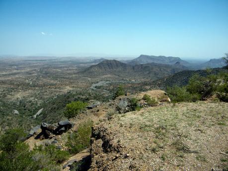 View from Sheikh mountain with arid greenery covering the desert scenery