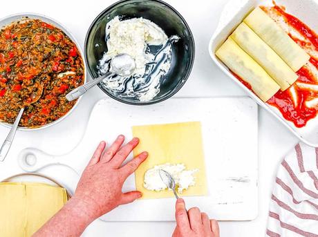 Vegetarian Lasagna Roll Ups