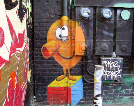 Q-Bert Inspired Street Art