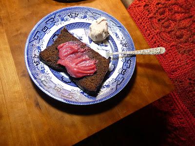 Gingerbread Cake and Cranberry Coulis