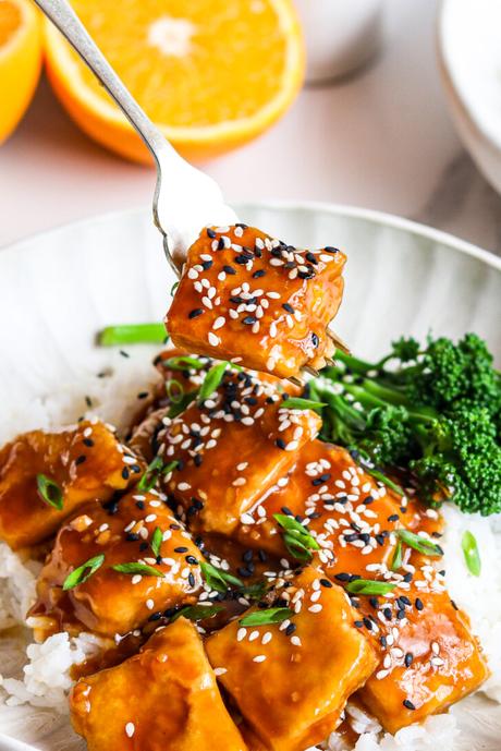 Crispy Baked Orange Tofu