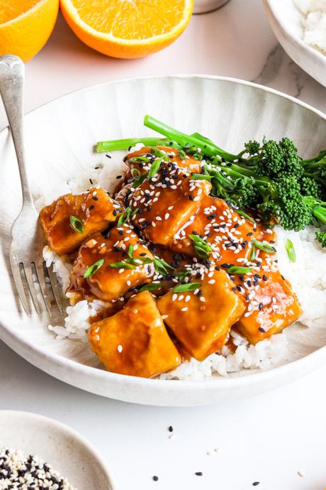 Crispy Baked Orange Tofu