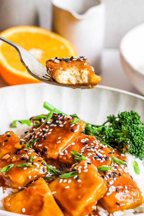 Crispy Baked Orange Tofu