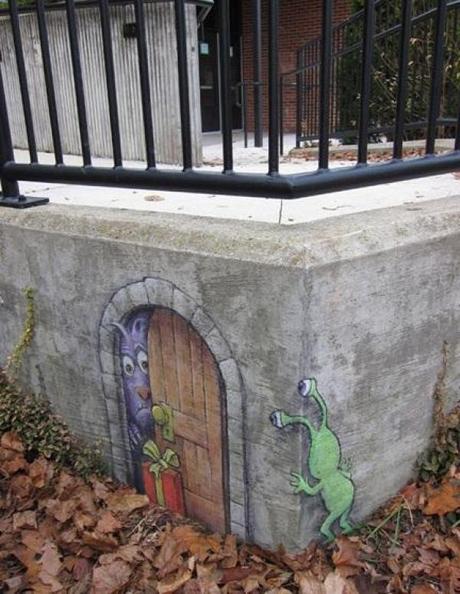 David Zinn - Sluggo and Friends Street Art