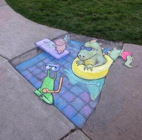 David Zinn - Sluggo and Friends Street Art