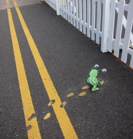 David Zinn - Sluggo and Friends Street Art