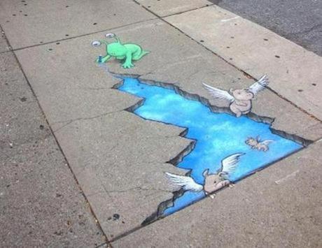 David Zinn - Sluggo and Friends Street Art