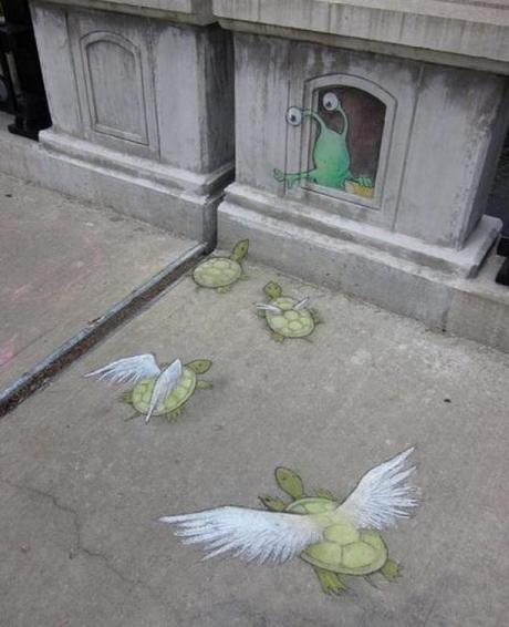 David Zinn - Sluggo and Friends Street Art