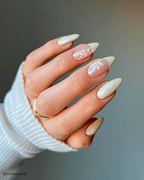 french tip nails with snowflakes thehotblend