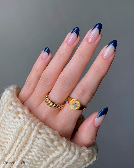 french tip nails clean royal blue amberjhnails