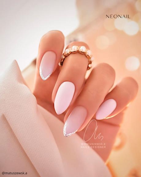 french tip nails elegant cute pink matuszewsk.a