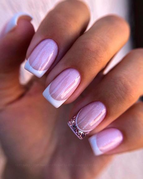 french tip nails elegant pink and white gert nails