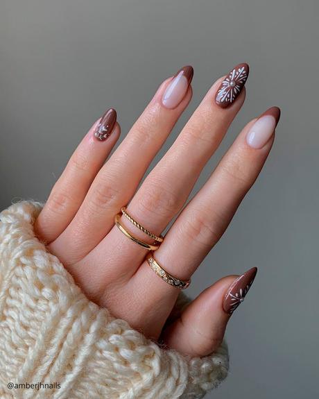 french tip nails brown winter amberjhnails