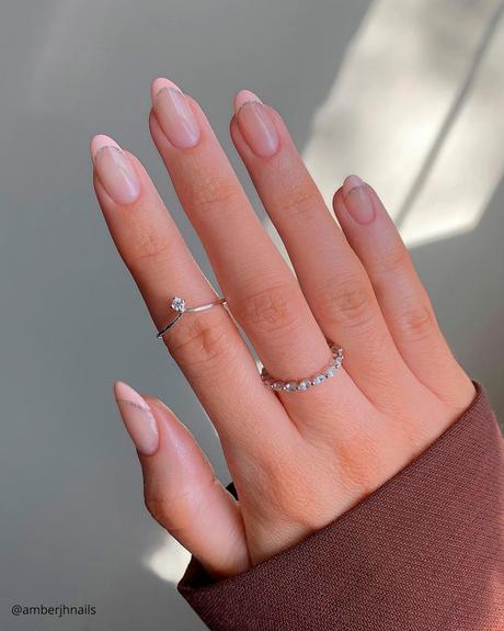 french tip nails light peach amberjhnails