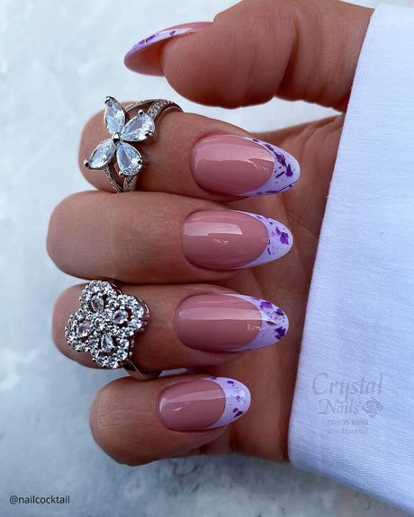 french tip nails purple cute nailcocktail