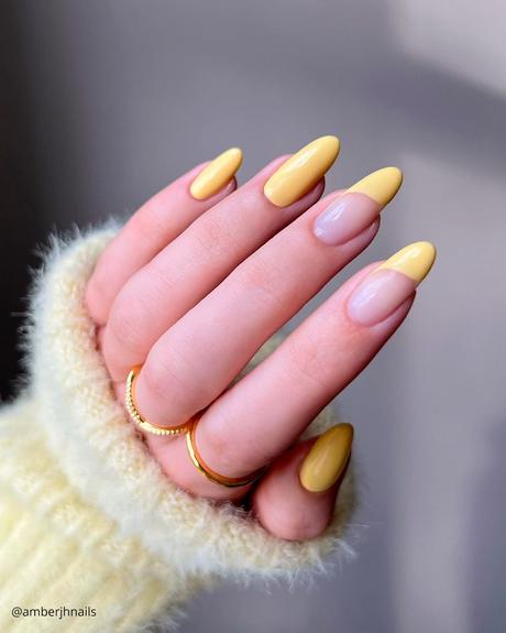 french tip nails yellow creative amberjhnails