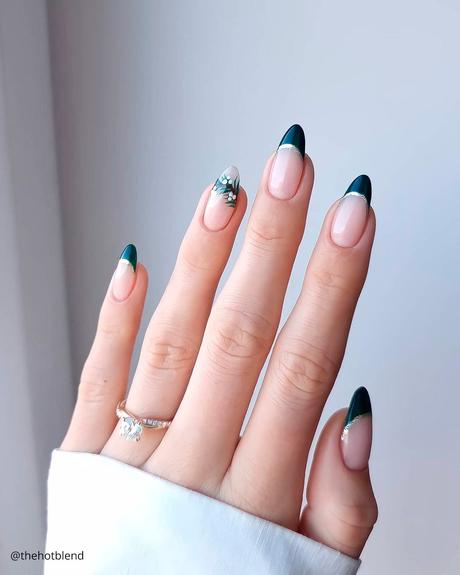 french tip nails dark winter thehotblend