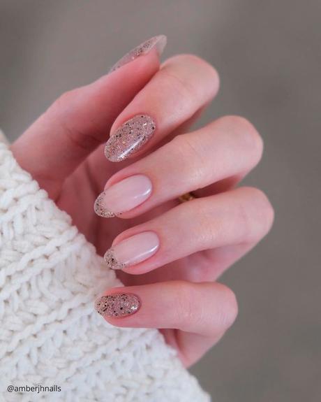 french tip nails simple glitter amberjhnails