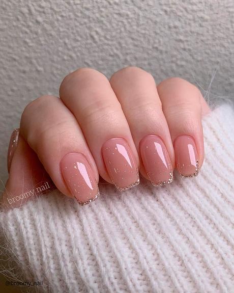 french tip nails super simple with glitter broomy nail