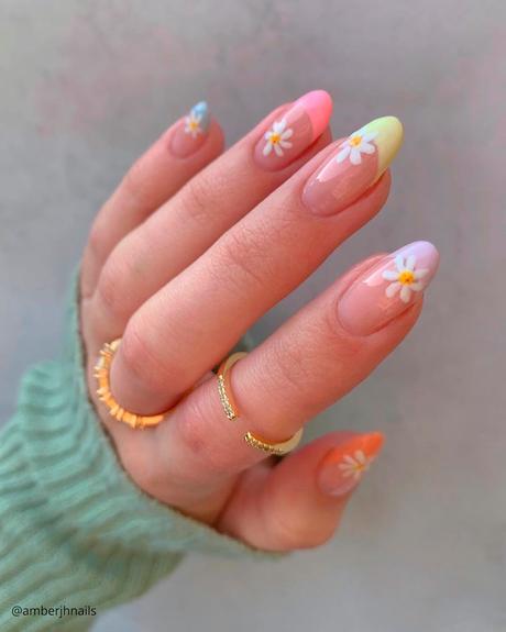 french tip nails colorful summer amberjhnails