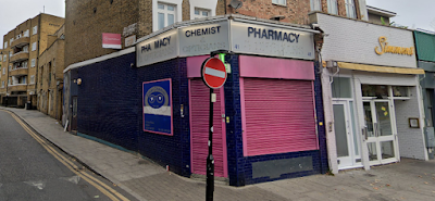 The blue tiled laundry shops of Sunlight, Westerns and Loud & Westerns