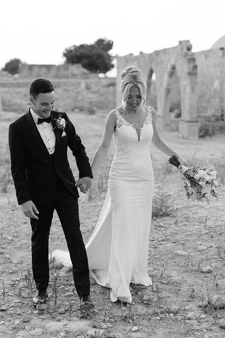 Intimate wedding in Paphos with pretty white florals | Emma & Connor