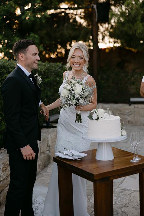 Intimate wedding in Paphos with pretty white florals | Emma & Connor