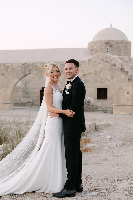 Intimate wedding in Paphos with pretty white florals | Emma & Connor