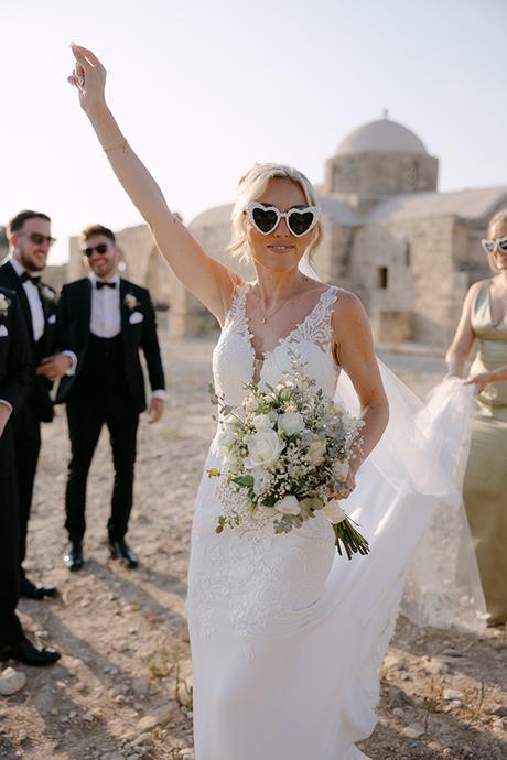 Intimate wedding in Paphos with pretty white florals | Emma & Connor