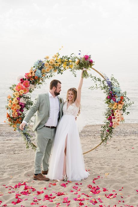 Summer wedding in Crete with vibrant colors and flowers | Jennie & Alex