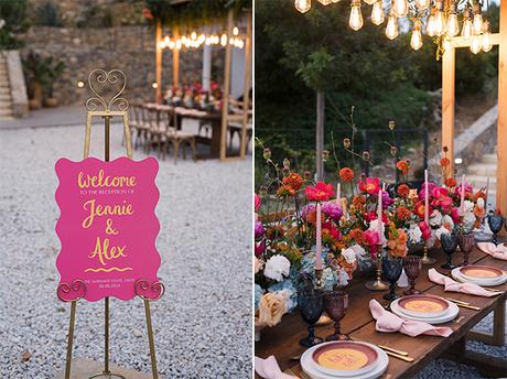 Summer wedding in Crete with vibrant colors and flowers | Jennie & Alex