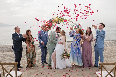 Summer wedding in Crete with vibrant colors and flowers | Jennie & Alex