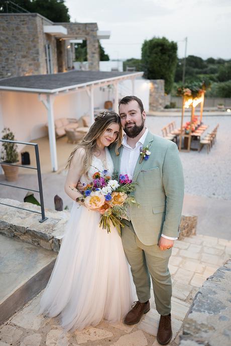 Summer wedding in Crete with vibrant colors and flowers | Jennie & Alex