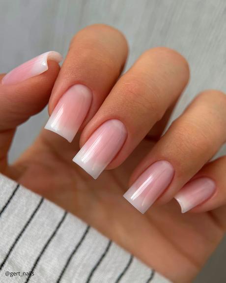 milky white nails ombre simple pink gert nails