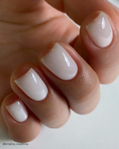 milky white nails sparkling kristina nozdrina