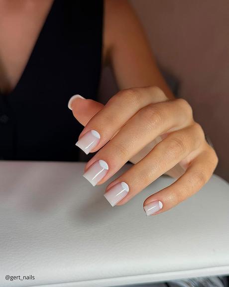 milky white nails simple square gert nails