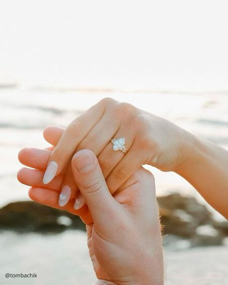 milky white nails with 3d hearts tombachik