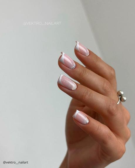 milky white nails square french tips vektro nailart