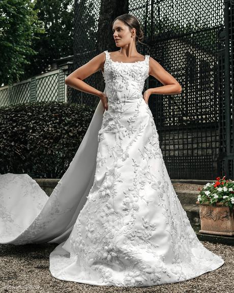 nova bella wedding dresses floral appliques with train