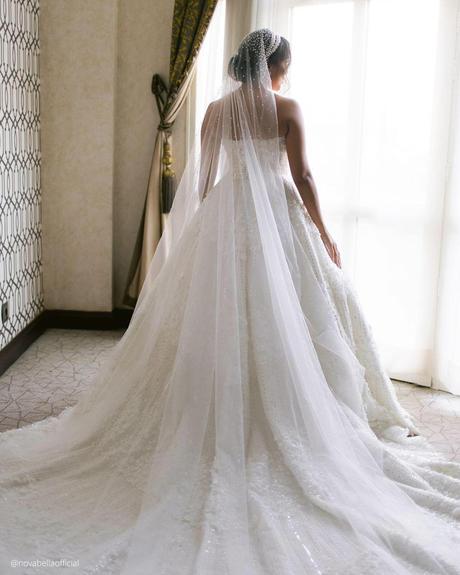 nova bella wedding dresses low back with train