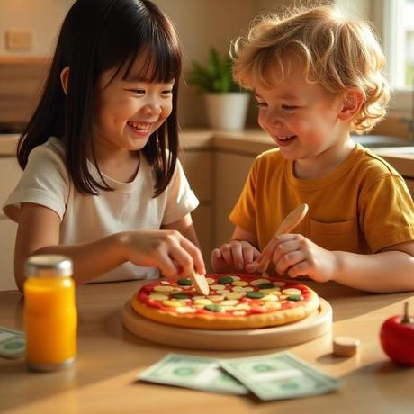 Image: Melissa & Doug Top & Bake Wooden Pizza Counter Play Set