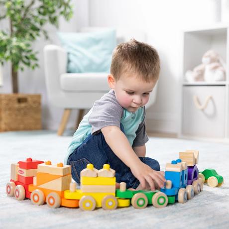 Image: Melissa and Doug Deluxe Wooden Stacking Train