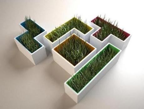 Tetris Themed Plant Pots