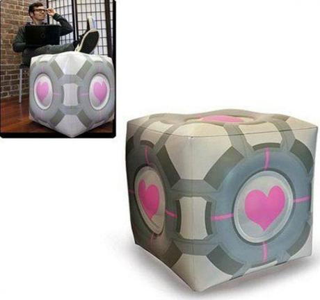 Companion Cube Inflatable Ottoman