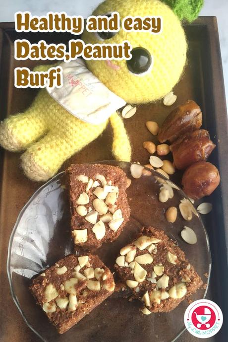 This healthy and easy dates peanut burfi dessert is an ideal choice for kids, Packed with essential nutrients like fiber, protein, and healthy fats.