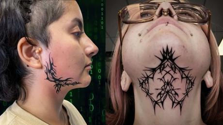 Cyber Sigilism Face Tattoo