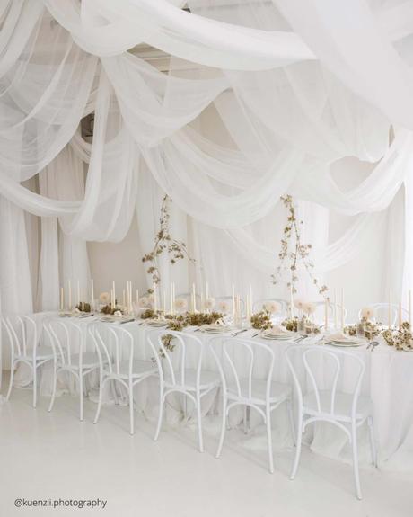 Wedding Decor Rentals: Everything You Need to Know wedding decor rentals all white fabric chairs kuenzli.photography